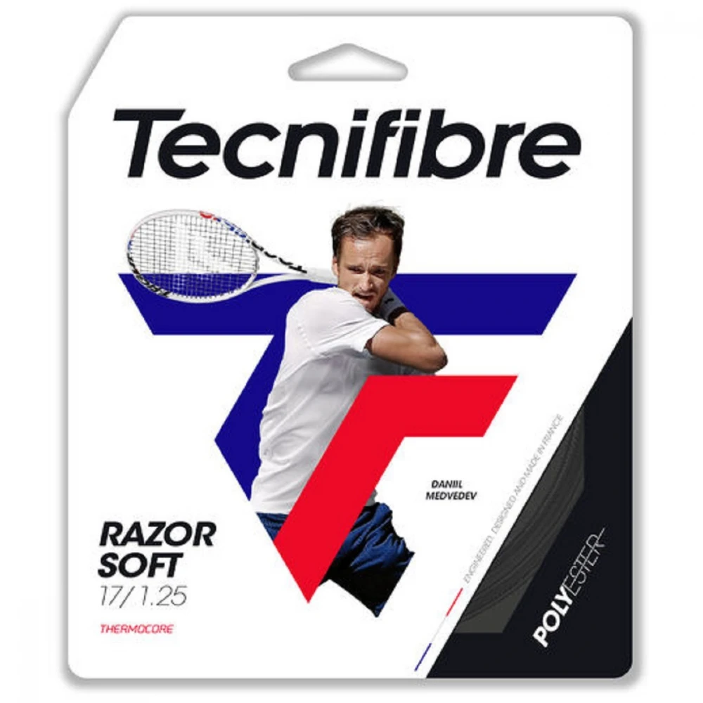 Tecnifibre Razor Soft Carbon 18g Tennis String (Set) 1 Tecnifibre Razor Soft Carbon 18g Tennis String (Set)