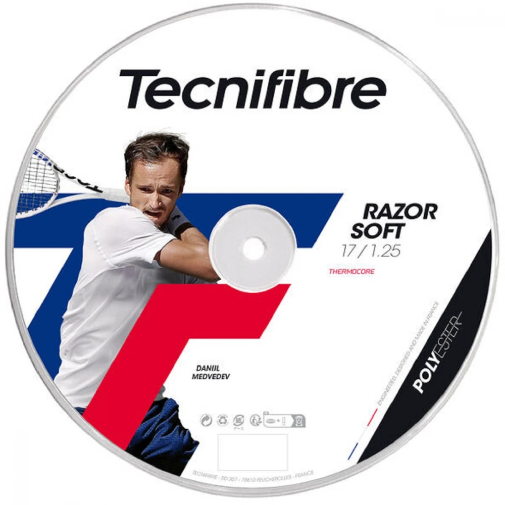 Tecnifibre Razor Soft Carbon 17g Tennis String (Reel) 1 Tecnifibre Razor Soft Carbon 17g Tennis String (Reel)