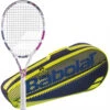 Babolat Evo Aero (Pink) + Yellow Club Bag Tennis Starter Bundle