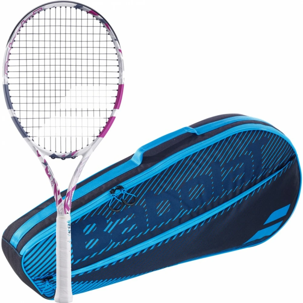 Babolat Evo Aero (Pink) + Blue Club Bag Tennis Starter Bundle