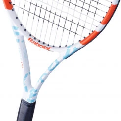 Babolat Evoke 102 W + Yellow Club Bag Tennis Starter Bundle -Racket Equipment Store 121225 197 Babolat Evoke 102 Womens Strung Tennis Racquet Blue White Orange heart 1000 1000