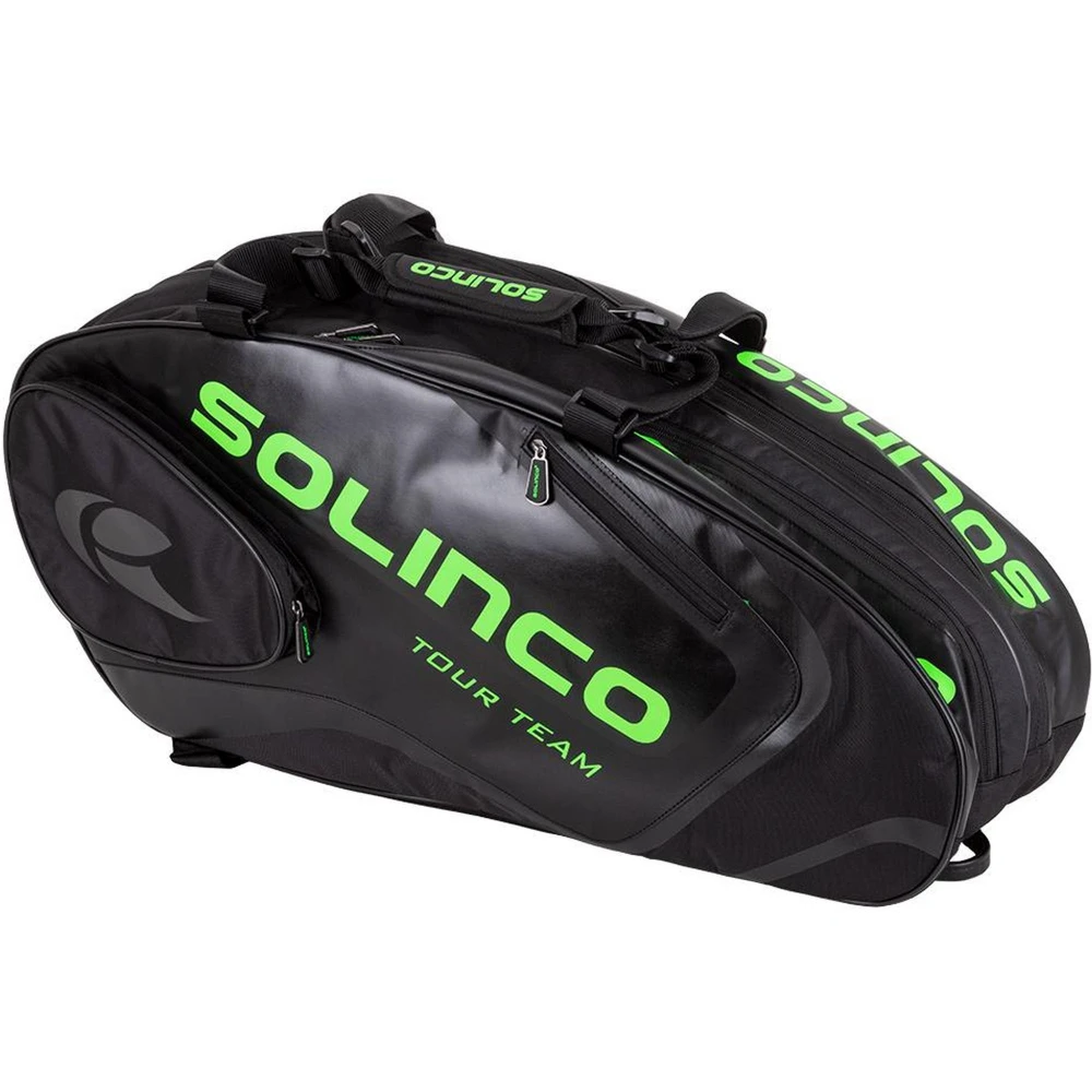 Solinco Tour 6 Pack Tennis Racquet Bag (Black/Neon Green) 1 Solinco Tour 6 Pack Tennis Racquet Bag (Black/Neon Green)