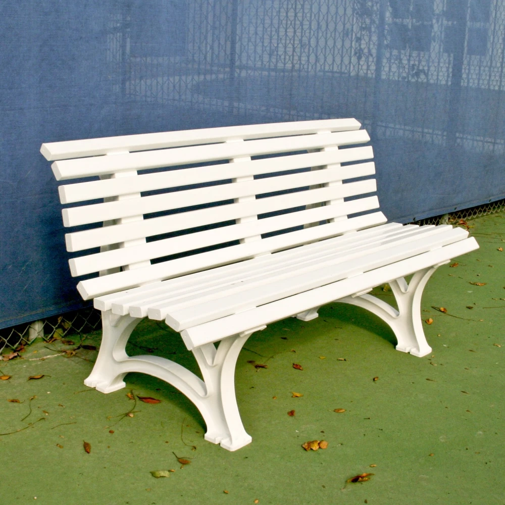Douglas Deluxe Courtsider 6 1/2 Foot Court Bench (White) 1 Douglas Deluxe Courtsider 6 1/2 Foot Court Bench (White)