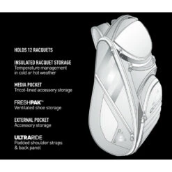 Adidas Tour 12 Racquet Tennis Bag (Black/White/Scarlet) -Racket Equipment Store 51457713 1000 1000