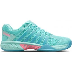 K-Swiss Women’s Express Light Pickleball Shoes (Aruba Blue/Maul Blue/Soft Neon Pink)