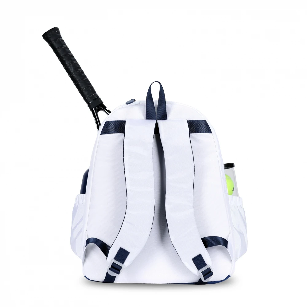 Ame & Lulu Courtside Tennis Backpack 2.0 (White/Navy) - Image 2