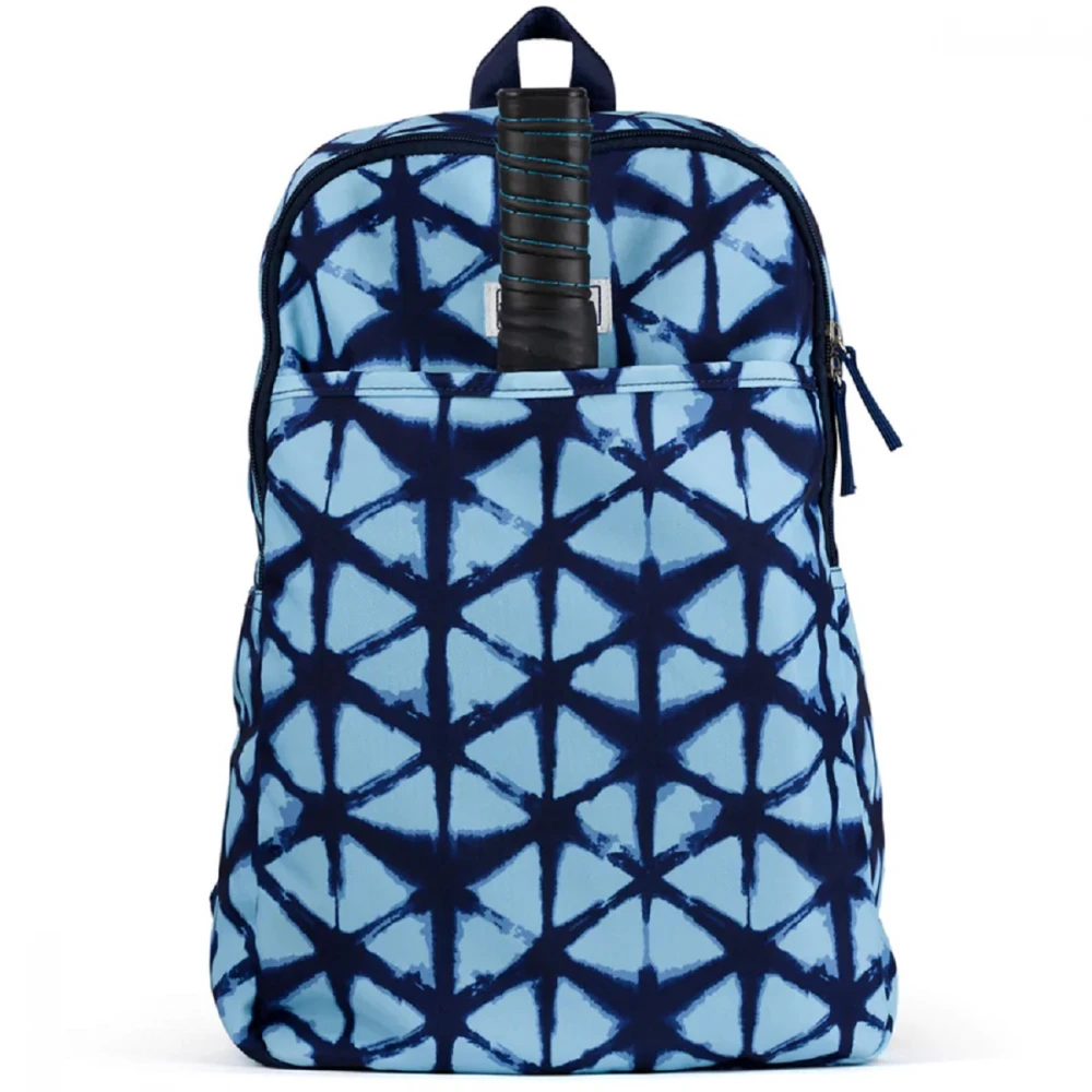 Ame & Lulu Drop Shot Pickleball Backpack (Blue Shibori) 1 Ame & Lulu Drop Shot Pickleball Backpack (Blue Shibori)