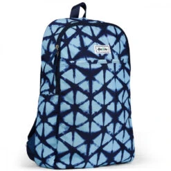 Ame & Lulu Drop Shot Pickleball Backpack (Blue Shibori) 5 Ame & Lulu Drop Shot Pickleball Backpack (Blue Shibori) -Racket Equipment Store DSPBB250 ameandlulu drop shot pickleball backpack blue shibori side 1000 1000