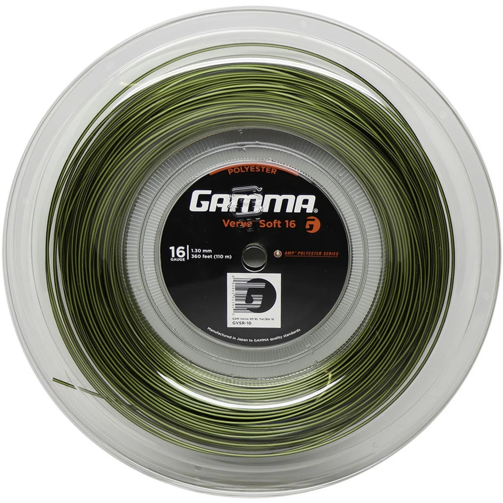 Gamma AMP Verve Soft Yellow/Black 16g Tennis String (Reel) 1 Gamma AMP Verve Soft Yellow/Black 16g Tennis String (Reel)