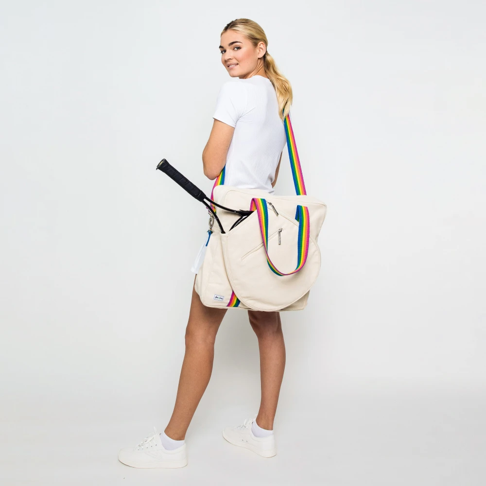 Ame & Lulu Hamptons Tennis Tour Bag (Rainbow Stripe) - Image 3