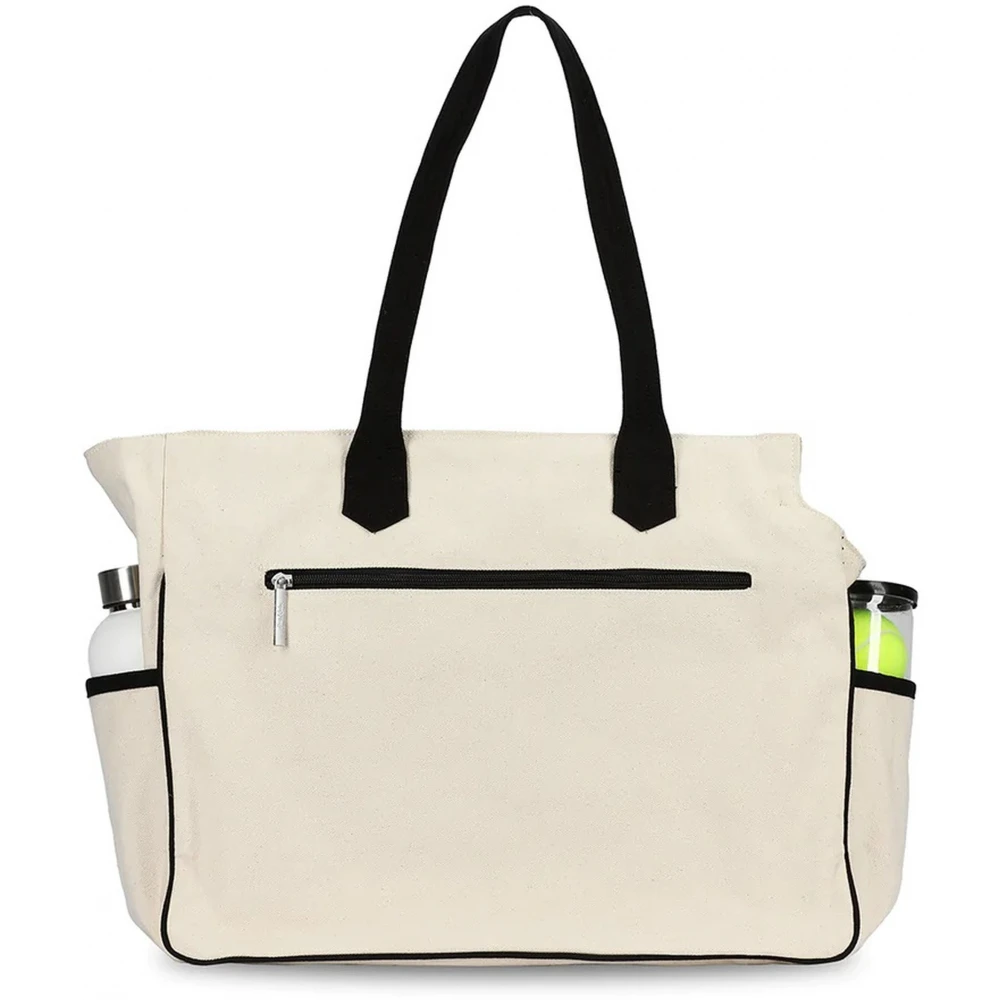 Ame & Lulu Love All Tennis Court Bag (Tennis Stitched Natural) 2 Ame & Lulu Love All Tennis Court Bag (Tennis Stitched Natural) - Image 2