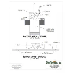SunTrends 8-Foot Cabana Bench W/ Table -Racket Equipment Store SunTrends Cabana Bench Installation Options 1000 1000