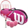 Wilson Envy XP Lite Tennis Racquet Bundled With An Advantage II Tennis Bag And 3 Pink Tennis Balls