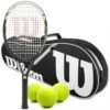 Wilson Hyper Hammer 5.3 Tennis Racquet Bundled W Advantage II Tennis Bag And 3 Tennis Balls (Black/White)