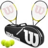 Wilson Energy XL Doubles Tennis Racquet Bundle W An Advantage II Tennis Bag And 3 Tennis Balls