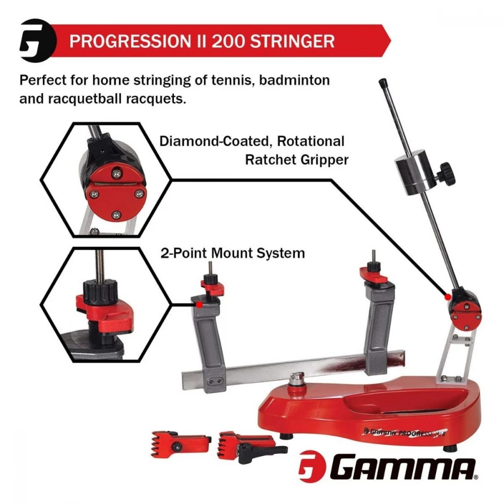 GAMMA Progression II 200 Tennis Stringing Machine 2 GAMMA Progression II 200 Tennis Stringing Machine - Image 2