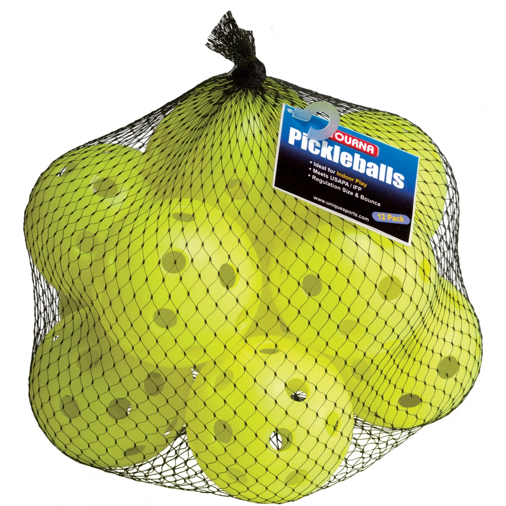 Tourna Indoor Optic Yellow Pickleballs (12-Pack) 1 Tourna Indoor Optic Yellow Pickleballs (12-Pack)