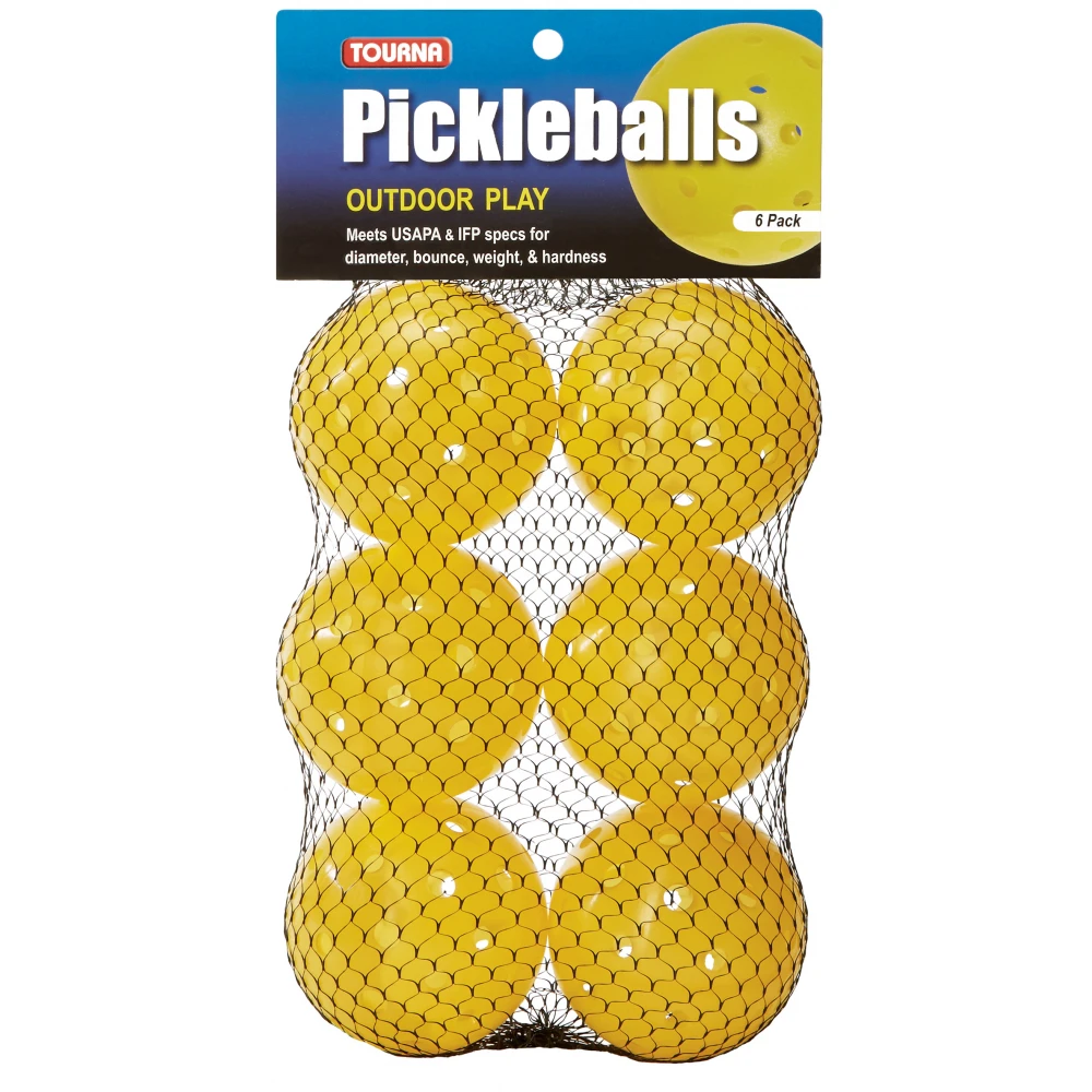 Tourna Outdoor Optic Yellow Pickleballs (6-Pack) 1 Tourna Outdoor Optic Yellow Pickleballs (6-Pack)