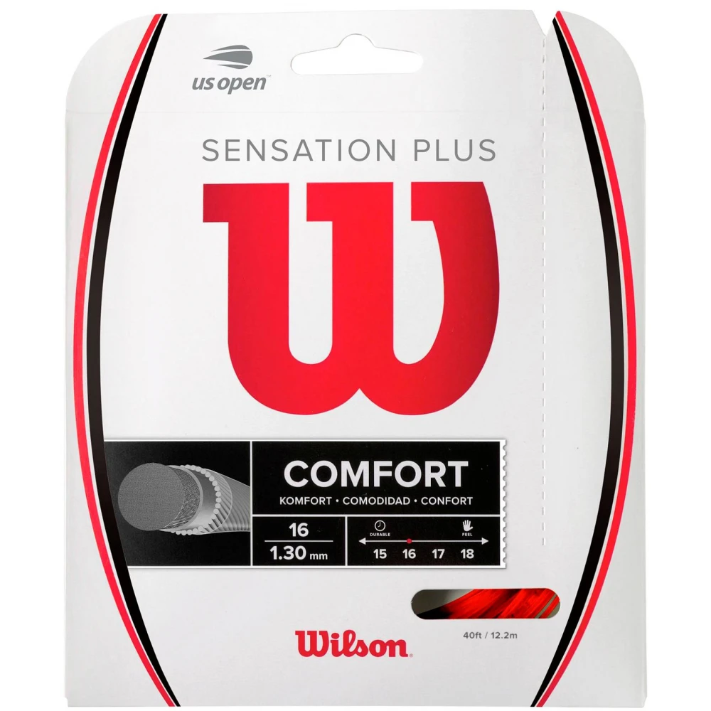 Wilson Sensation Plus 16g Red Tennis String (Set) 1 Wilson Sensation Plus 16g Red Tennis String (Set)