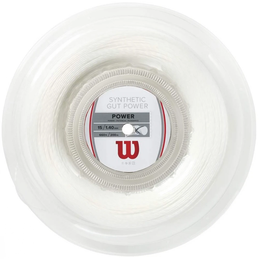 Wilson Synthetic Gut Power 17g White Tennis String (Reel) 1 Wilson Synthetic Gut Power 17g White Tennis String (Reel)